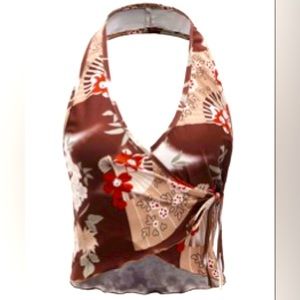 Floral Wrap Halter Top